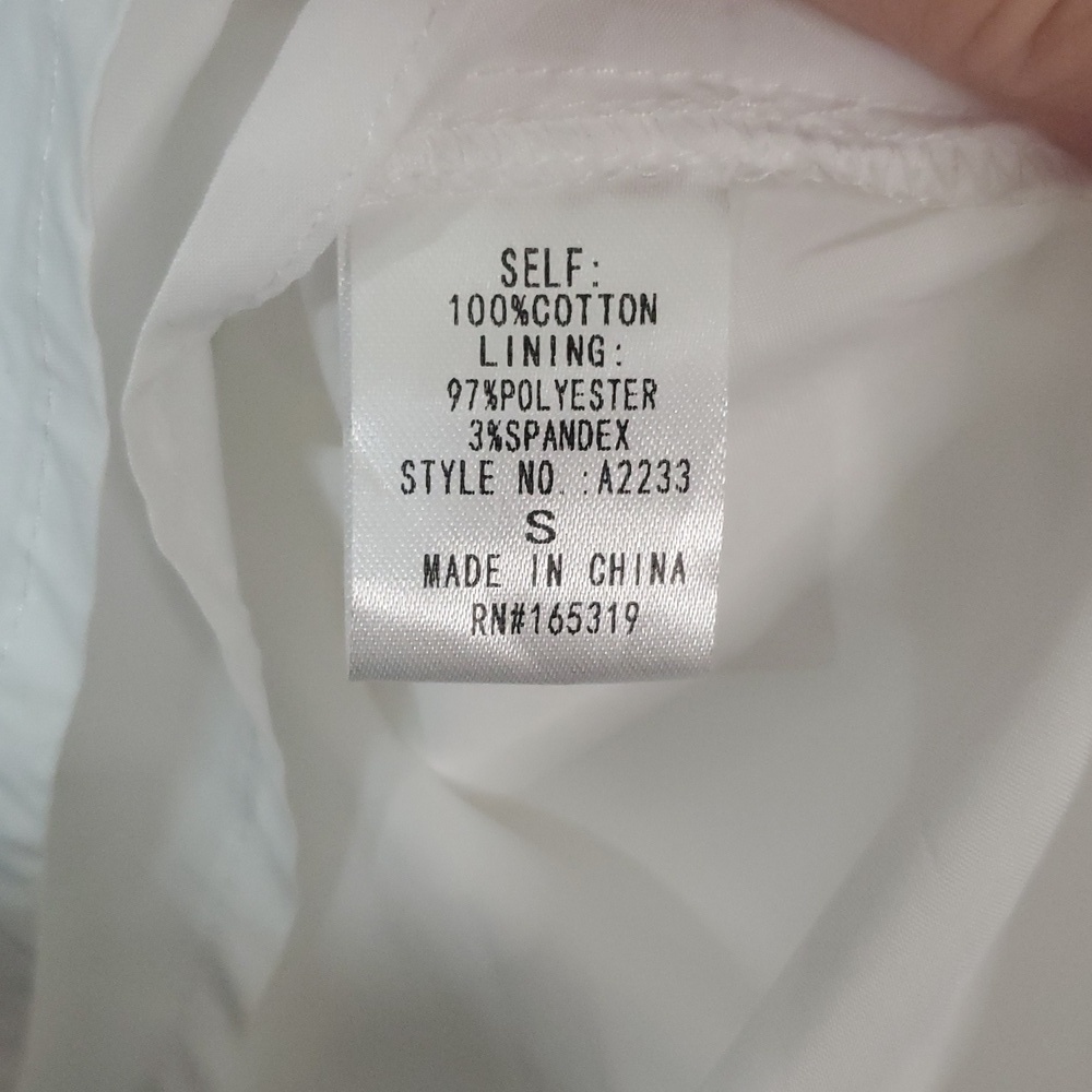 Day + Moon White Cotton Mini Dress Size Small Puff Sleeve Shoulder Lined Zip - Picture 10 of 12
